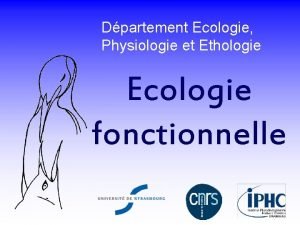 Dpartement Ecologie Physiologie et Ethologie Ecologie fonctionnelle Qui
