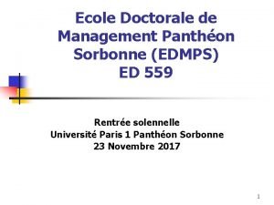Ecole Doctorale de Management Panthon Sorbonne EDMPS ED