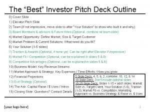 Investor pitch deck outline