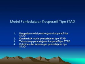 Model Pembelajaran Kooperatif Tipe STAD 1 2 3