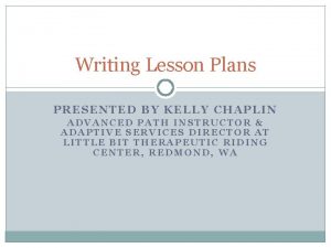 Therapeutic riding lesson plan examples