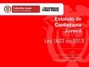 Estatuto de Ciudadana Juvenil Ley 1622 de 2013