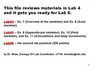This file reviews materials in Lab 4 and