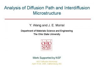 Analysis of Diffusion Path and Interdiffusion Microstructure Y