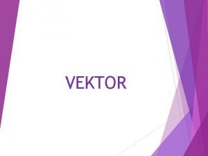 VEKTOR Vektor dan Skalar Besaran Vektor adalah besaran