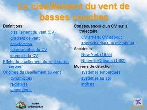 Le cisaillement du vent de basses couches Dfinitions