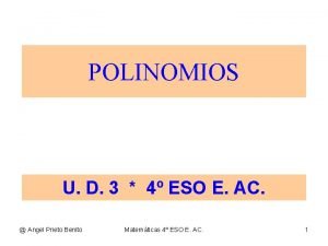 POLINOMIOS U D 3 4 ESO E AC