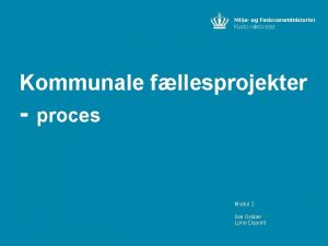 Kommunale fllesprojekter proces Modul 2 Ilse Grber Lone