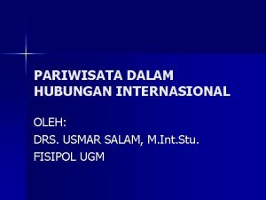 Pariwisata dalam hubungan internasional