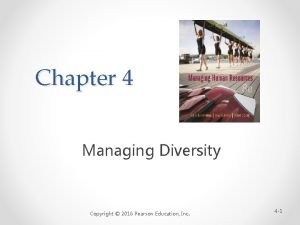 Chapter 4 Managing Diversity Copyright 2016 Pearson Education