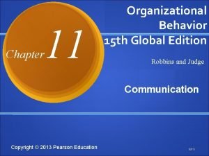 Organizational behavior chapter 11