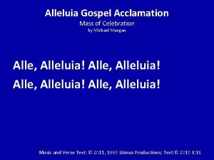 Alleluia gospel acclamation