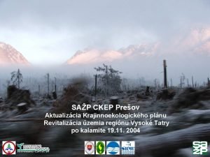 SAP CKEP Preov Aktualizcia Krajinnoekologickho plnu Revitalizcia zemia