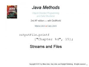 Java Methods ObjectOriented Programming and Data Structures 2