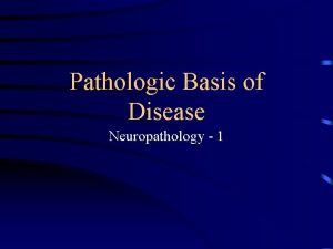 Pathologic Basis of Disease Neuropathology 1 Major cells