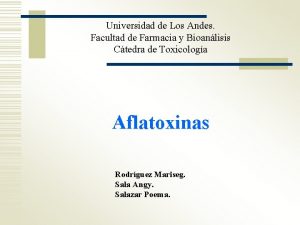 Universidad de Los Andes Facultad de Farmacia y