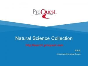 Proquest natural science collection