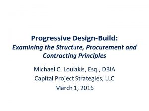 What is progressive design build