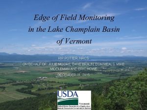 Natural Resources Conservation Service Edge of Field Monitoring