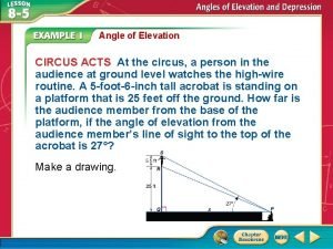 Angle of Elevation CIRCUS ACTS At the circus