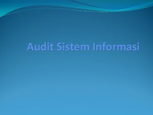 Audit Sistem Informasi Referensi Audit SistemTeknologi Informasi Riyanarto