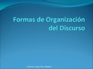 Modo de organización discursiva