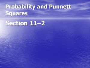 Probability and Punnett Squares Section 11 2 Probability