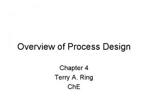 Onion model of process design