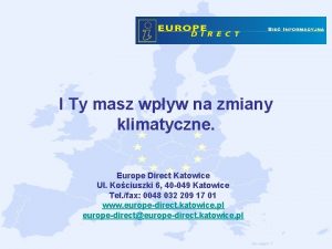 I Ty masz wpyw na zmiany klimatyczne Europe