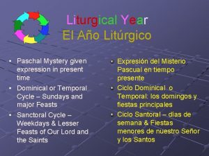 Liturgical Year El Ao Litrgico Paschal Mystery given