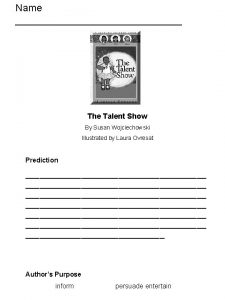 The talent show by susan wojciechowski