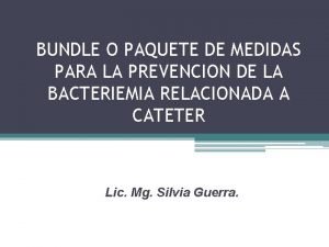 Care bundle o paquete de medidas