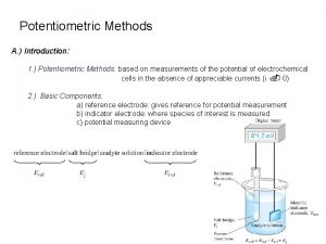 Potentiometric Methods A Introduction 1 Potentiometric Methods based