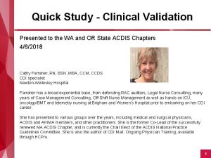 Clinical validation query example