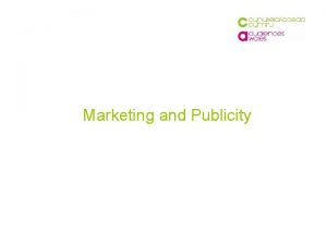 Marketing and Publicity What is Marketing Marketing is