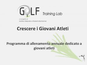 Crescere i Giovani Atleti Programma di allenamento annuale