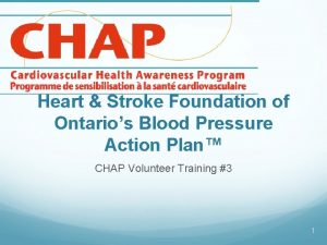 Heart Stroke Foundation of Ontarios Blood Pressure Action