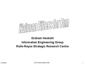 Graham Hesketh Information Engineering Group RollsRoyce Strategic Research