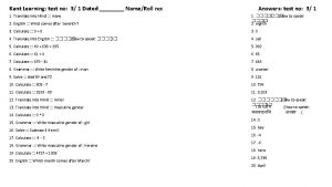 Kant Learning test no 3 1 Dated NameRoll