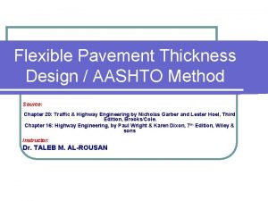 Flexible pavement design aashto method example