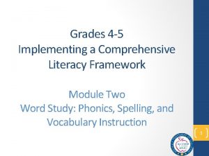 Comprehensive literacy framework