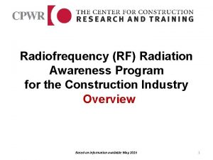 Radiofrequency RF Radiation Awareness Program for the Construction