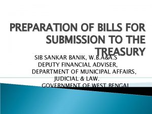 Preparation of bills