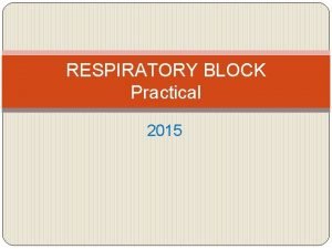 RESPIRATORY BLOCK Practical 2015 Streptococcus pyogenes Group A