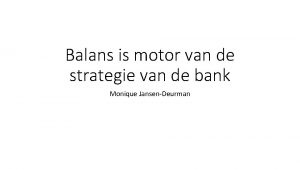 Balans is motor van de strategie van de