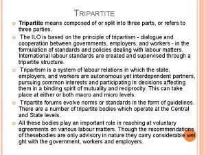 There are....tripartite committees at the national level..