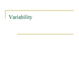 Variability statistics