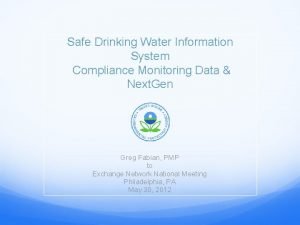 Safe Drinking Water Information System Compliance Monitoring Data