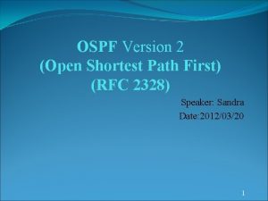 OSPF Version 2 Open Shortest Path First RFC