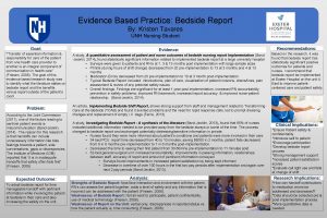 Evidence-based practice bedside shift report